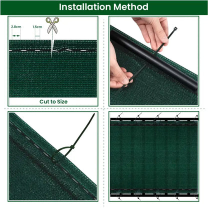 BukkitBow – Privacy Scherm – 180 g/m² Zonwering – Ademend en Waterdicht – Op Maat Knipbaar – Eenvoudige Montage