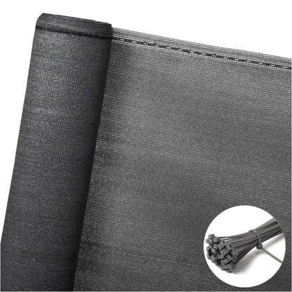 BukkitBow - Privacy Scherm Antraciet - 150g/m² - Schaduwend: 85% - Temperatuurbestendig - Inclusief Kabelbinders