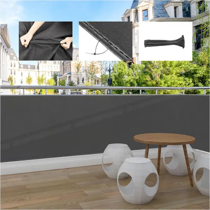 BukkitBow - Privacy Scherm Antraciet - 180g/m² - Schaduwend: 85% - Temperatuurbestendig - Inclusief 50 Kabelbinders