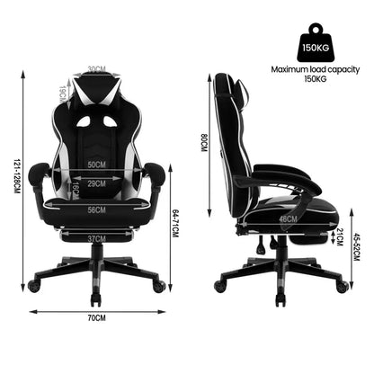 BukkitBow Racing Gaming Stoel - Ergonomisch Comfort - Met Voetensteun