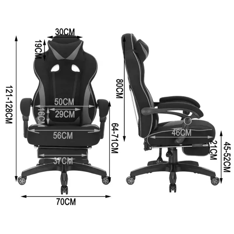BukkitBow Racing Gaming Stoel - Ergonomisch Comfort - Verstelbaar met Voetensteun