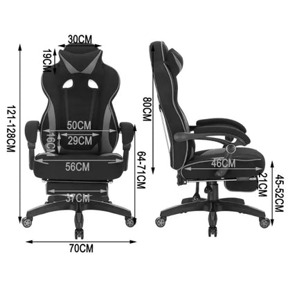 BukkitBow Racing Gaming Stoel - Ergonomisch Comfort - Verstelbaar met Voetensteun