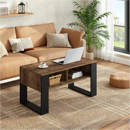 BukkitBow - Robuuste Salontafel - Licht of Donker Hout met Ruime Opslag - Modern Design