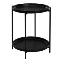 BukkitBow - Ronde Bijzettafel van Metaal - Tafel met Afneembare Dienbladen - 44x53cm