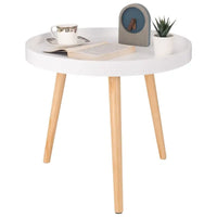BukkitBow - Ronde Salontafel - Stabiele Driehoek Structuur - Verhoogde Rand - 50CM Doorsnede