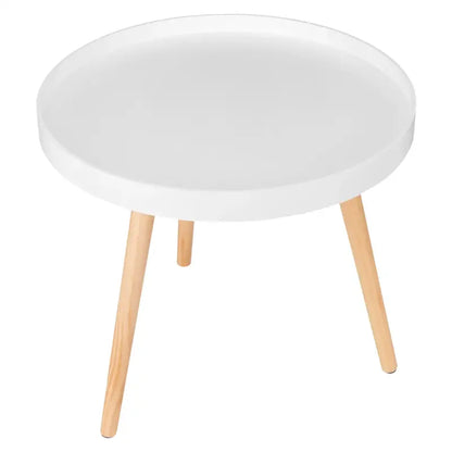 BukkitBow - Ronde Salontafel - Stabiele Driehoek Structuur - Verhoogde Rand - 50CM Doorsnede