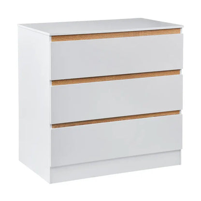 BukkitBow - Ruime Commode met 3 Laden - E1 Spaanplaat Melamine - Duurzaam en Veilig Ontwerp - 80x48x78cm