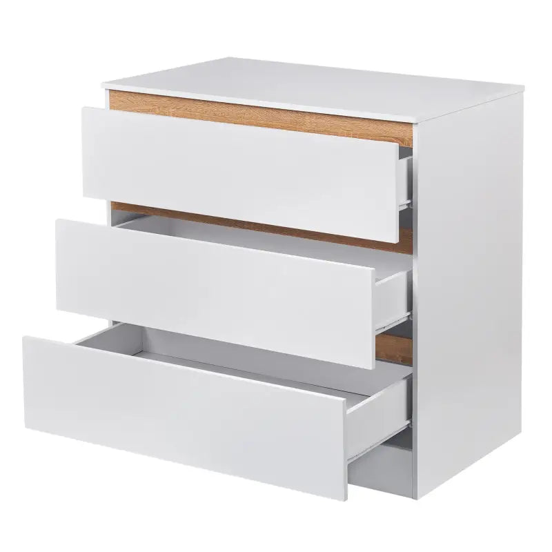 BukkitBow - Ruime Commode met 3 Laden - E1 Spaanplaat Melamine - Duurzaam en Veilig Ontwerp - 80x48x78cm