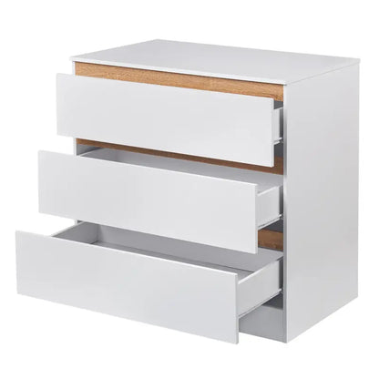 BukkitBow - Ruime Commode met 3 Laden - E1 Spaanplaat Melamine - Duurzaam en Veilig Ontwerp - 80x48x78cm