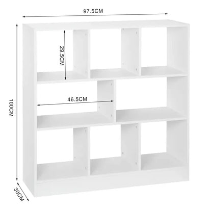 BukkitBow - Ruime Open Boekenkast - 8 Compartimenten - Veilig Ontwerp - Veelzijdig Gebruik - 97.5x30x100cm