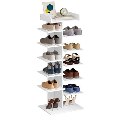 BukkitBow - Schoenenrek met 12 Vakken - Robuust en Stabiel - Met Accessoires Plankje - 49.5x30x113.5CM