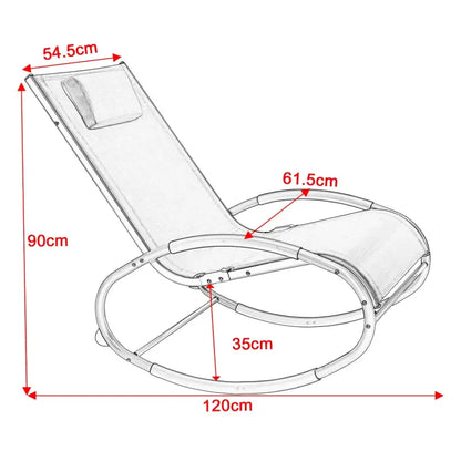 BukkitBow - Schommelende Ligstoel - Textilene en Aluminium - Weerbestendig en Stabiel - Max 160 kg Belasting