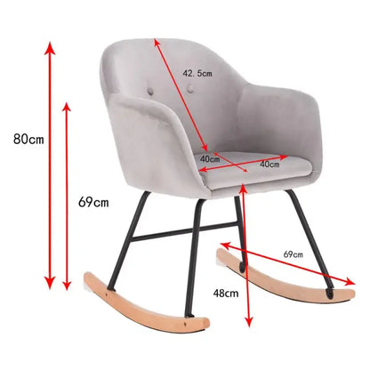 BukkitBow - Schommelstoel met Linnen of Fluwelen Zitting - Comfortabel en Ontspannend - Afmetingen: 80CM Hoog, Zithoogte 48CM, Zitgebied 40x40CM