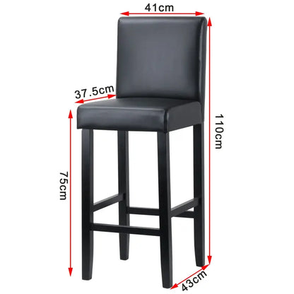 BukkitBow - Set Barkrukken - Kunstleer en Schuim met Houten Poten - Ergonomisch met Rugleuning - 120kg Draagvermogen