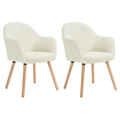 BukkitBow - Set Eetkamerstoelen - Comfortabele Corduroy Stoelen - Robuust & Stabiel - Aanpasbaar Ontwerp - Zithoogte: 49cm