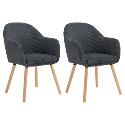 BukkitBow - Set Eetkamerstoelen - Comfortabele Corduroy Stoelen - Robuust & Stabiel - Aanpasbaar Ontwerp - Zithoogte: 49cm