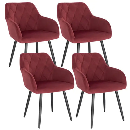 BukkitBow - Set Eetkamerstoelen - Ergonomisch Ontwerp - Gewatteerde Seat - Stabiel en Multifunctioneel - Zithoogte: 46.5cm