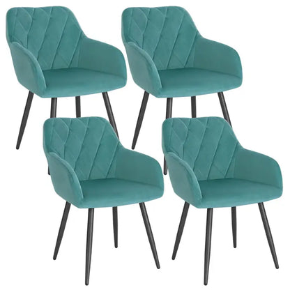 BukkitBow - Set Eetkamerstoelen - Ergonomisch Ontwerp - Gewatteerde Seat - Stabiel en Multifunctioneel - Zithoogte: 46.5cm