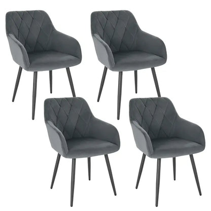 BukkitBow - Set Eetkamerstoelen - Ergonomisch Ontwerp - Gewatteerde Seat - Stabiel en Multifunctioneel - Zithoogte: 46.5cm