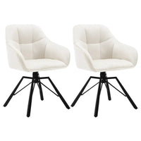 BukkitBow - Set Eetkamerstoelen / Keukenstoelen - Dik gevoerde Lederen of Fluwelen Stoel - 360 Graden Draaibaar - Zithoogte 48CM