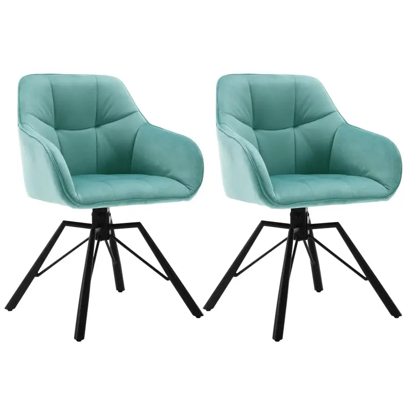 BukkitBow - Set Eetkamerstoelen / Keukenstoelen - Dik gevoerde Lederen of Fluwelen Stoel - 360 Graden Draaibaar - Zithoogte 48CM