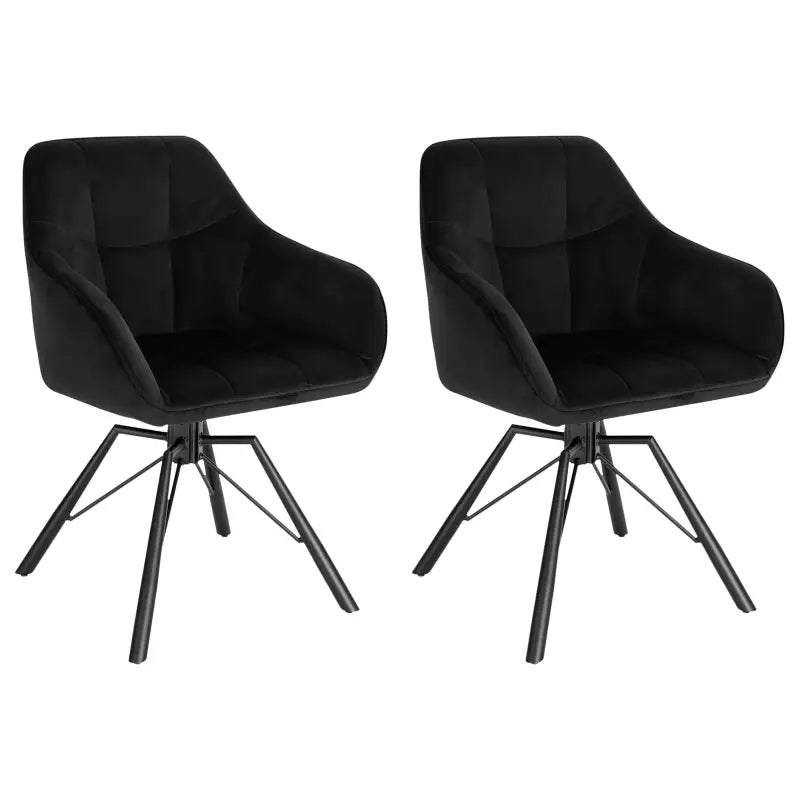 BukkitBow - Set Eetkamerstoelen / Keukenstoelen - Dik gevoerde Lederen of Fluwelen Stoel - 360 Graden Draaibaar - Zithoogte 48CM