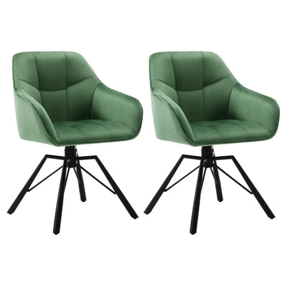 BukkitBow - Set Eetkamerstoelen / Keukenstoelen - Dik gevoerde Lederen of Fluwelen Stoel - 360 Graden Draaibaar - Zithoogte 48CM