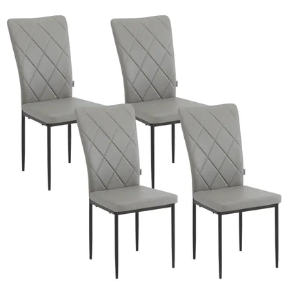 BukkitBow - Set Eetkamerstoelen - Lederen/Fluwelen Stoelen - Sterk Metalen Frame - Geschikt voor Diverse Interieurstijlen - Zithoogte: 46CM
