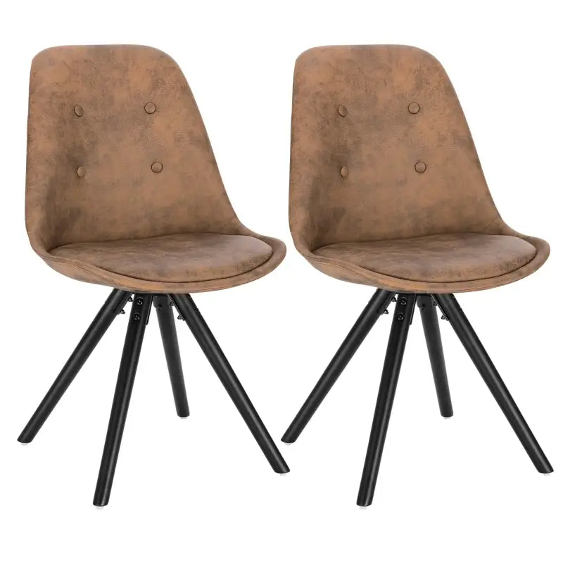 BukkitBow Set Eetkamerstoelen - Ergonomisch Comfort - Zwart Houten Frame