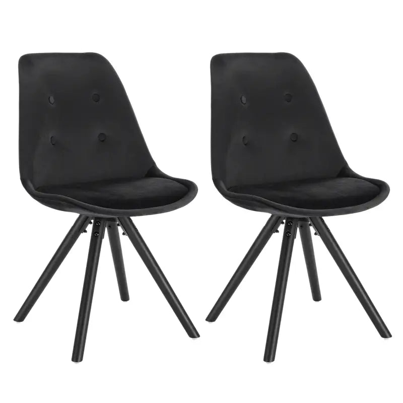 BukkitBow Set Eetkamerstoelen - Ergonomisch Comfort - Zwart Houten Frame