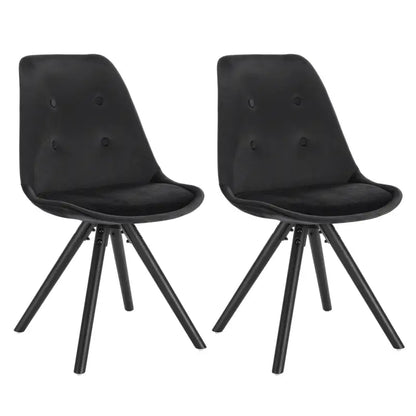 BukkitBow Set Eetkamerstoelen - Ergonomisch Comfort - Zwart Houten Frame
