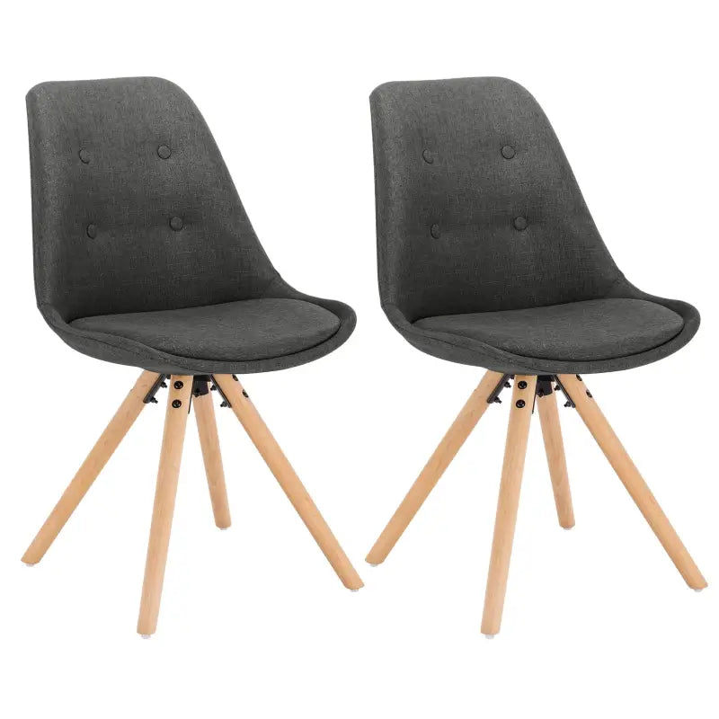 BukkitBow Set Eetkamerstoelen - Ergonomisch Comfort - Zwart Houten Frame