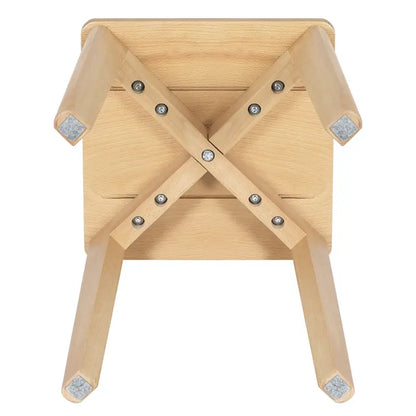 BukkitBow - Set Houten Krukken - Natuurlijk Beukenhout - Stapelbaar - Vochtbestendig - Zithoogte: 44.5CM