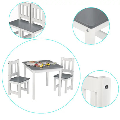 BukkitBow - Set Kindertafel met Stoelen - Veilig en Compact Design - Tafel: 60x50x48cm