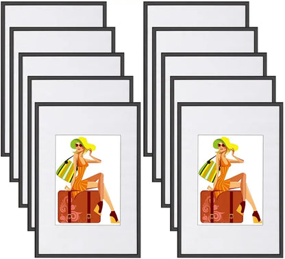 BukkitBow - Set Kunststof Fotolijsten - met Glasplaat - Diverse Maten - Set Van 10 Fotolijsten