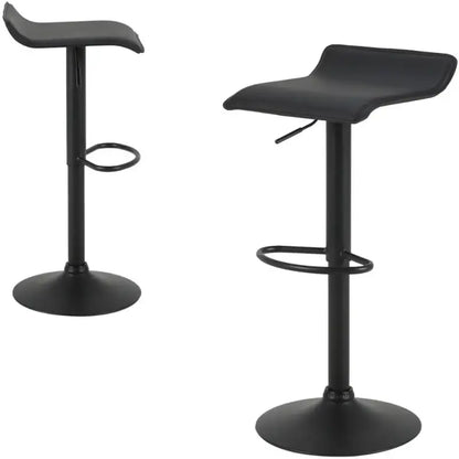 BukkitBow - Set van 2 Barkrukken - Metaal en Synthetisch Leer - Verstelbare in Hoogte en Draaibaar - 100KG Laadvermogen - Zithoogte: 56-78CM