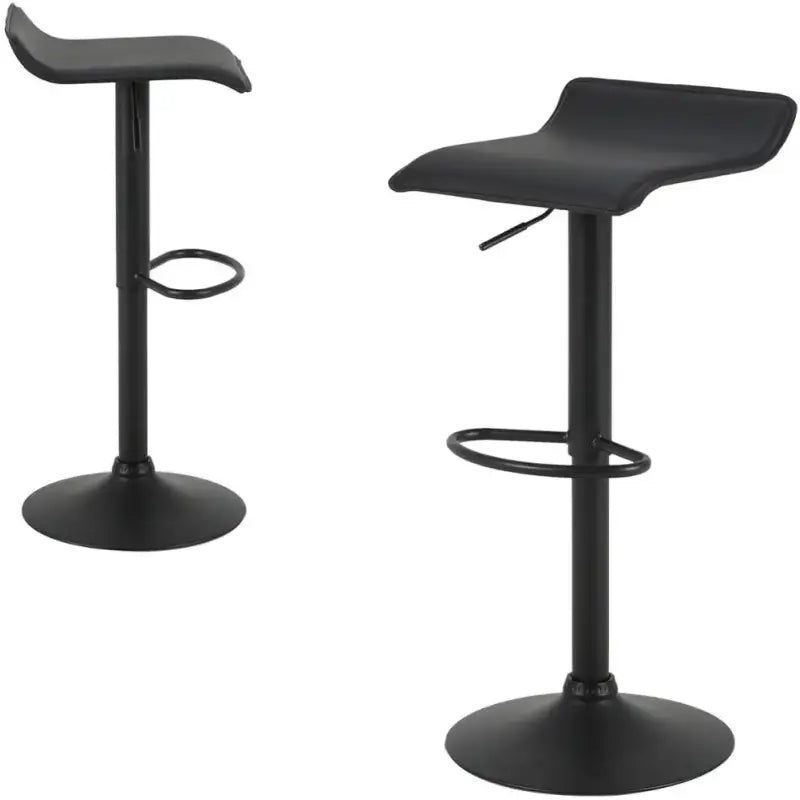 BukkitBow - Set van 2 Barkrukken - Metaal en Synthetisch Leer - Verstelbare in Hoogte en Draaibaar - 100KG Laadvermogen - Zithoogte: 56-78CM