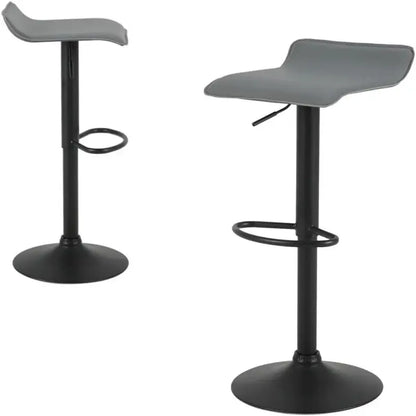 BukkitBow - Set van 2 Barkrukken - Metaal en Synthetisch Leer - Verstelbare in Hoogte en Draaibaar - 100KG Laadvermogen - Zithoogte: 56-78CM