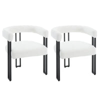 BukkitBow - Set van 2 Eetkamerstoelen - Chenille Stof - Metalen Poten - Comfortabel en Ergonomisch Design