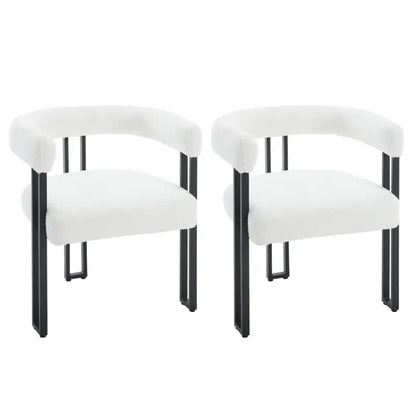 BukkitBow - Set van 2 Eetkamerstoelen - Chenille Stof - Metalen Poten - Comfortabel en Ergonomisch Design