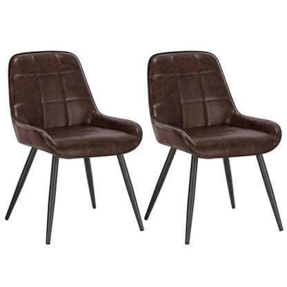 BukkitBow Set van 2 Eetkamerstoelen - Modern Design met Metaal Frame - 81.5 cm Hoogte