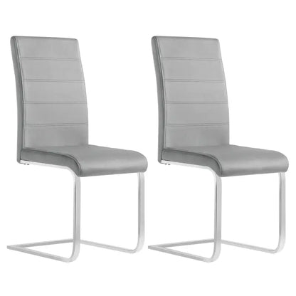 BukkitBow - Set van 2 Eetkamerstoelen Lederen/Fluweel - Met Hoge Rugleuning en Metalen Poten - Zithoogte 48,5CM