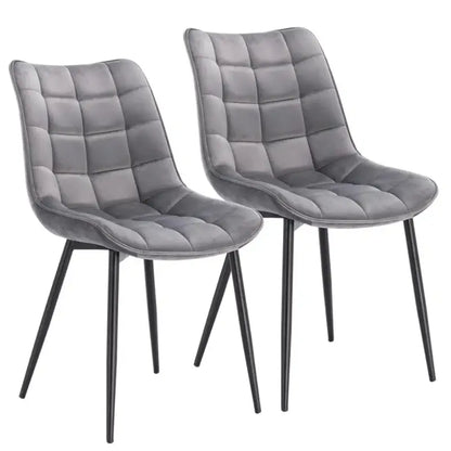 BukkitBow - Set van 2 Eetkamerstoelen - Lederen/Stoffen/Fluwelen Stoelen - met Metalen Poten - Ergonomisch Ontwerp - Zithoogte: 46CM