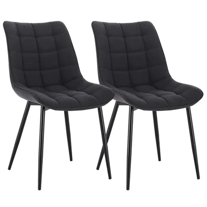 BukkitBow - Set van 2 Eetkamerstoelen - Lederen/Stoffen/Fluwelen Stoelen - met Metalen Poten - Ergonomisch Ontwerp - Zithoogte: 46CM