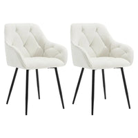BukkitBow - Set van 2 Eetkamerstoelen - Velvet en Metaal - Ergonomisch Ontwerp - 120 kg Draagvermogen