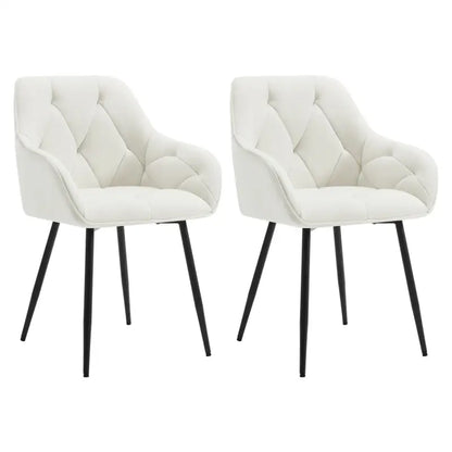 BukkitBow - Set van 2 Eetkamerstoelen - Velvet en Metaal - Ergonomisch Ontwerp - 120 kg Draagvermogen