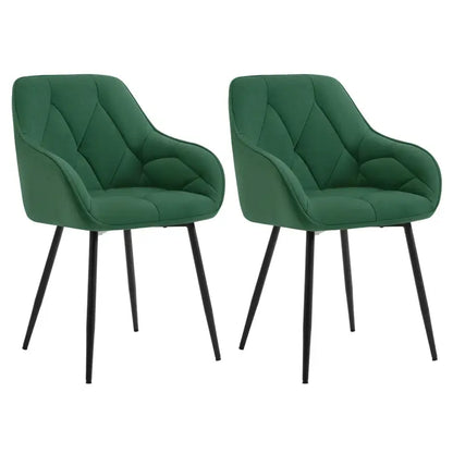 BukkitBow - Set van 2 Eetkamerstoelen - Velvet en Metaal - Ergonomisch Ontwerp - 120 kg Draagvermogen