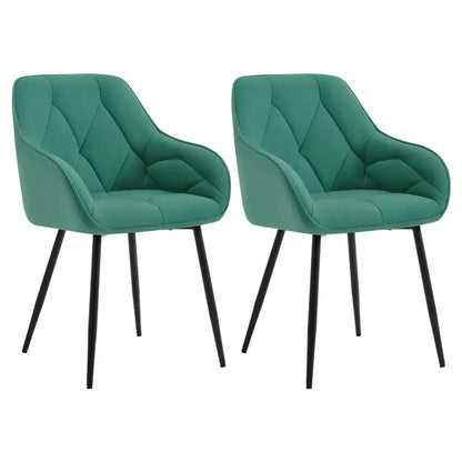 BukkitBow - Set van 2 Eetkamerstoelen - Velvet en Metaal - Ergonomisch Ontwerp - 120 kg Draagvermogen
