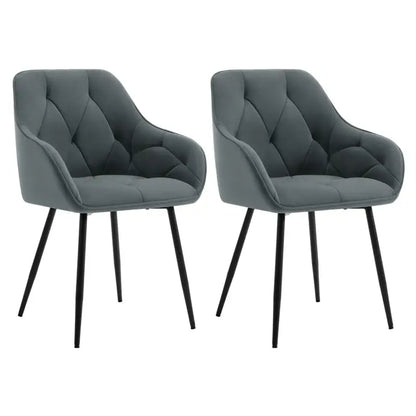 BukkitBow - Set van 2 Eetkamerstoelen - Velvet en Metaal - Ergonomisch Ontwerp - 120 kg Draagvermogen