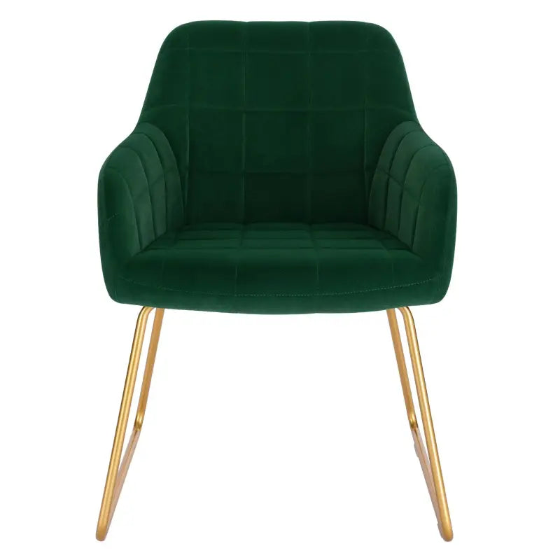 BukkitBow - Set van 2 Fluweel Eetkamerstoelen met Gouden Metalen Poten - Stijlvol en Comfortabel - Zithoogte: 48.5CM